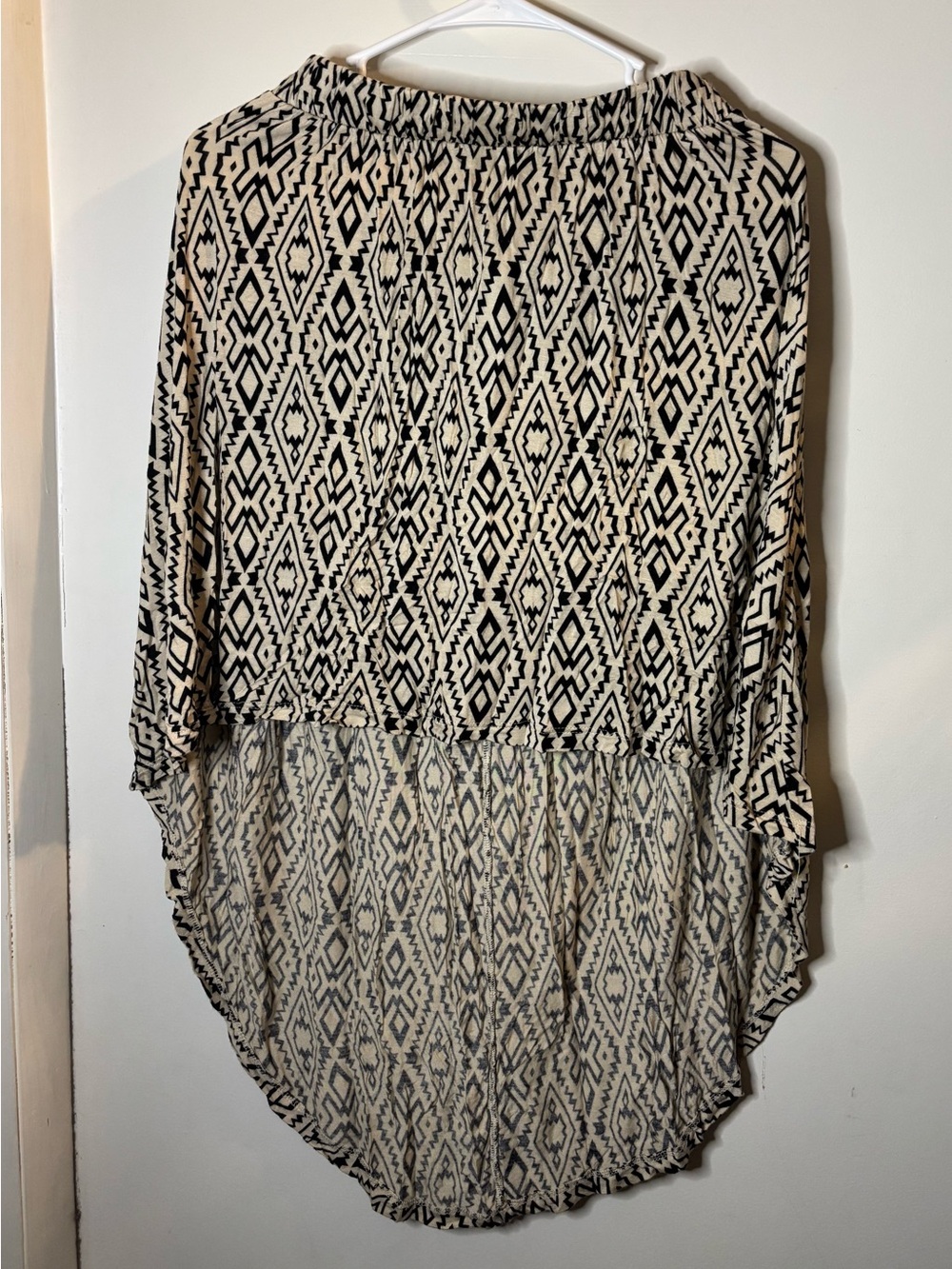 iris Black & Cream Aztec High-Low Skirt